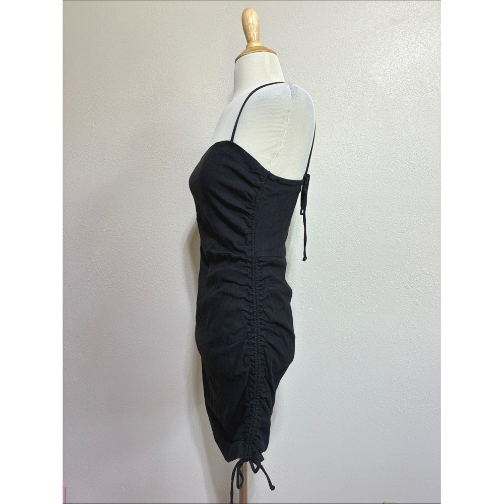 Bec + Bridge Made in Australia Size 6 Black Linen Blend Mini Dress Dark Romantic - Picture 3 of 7